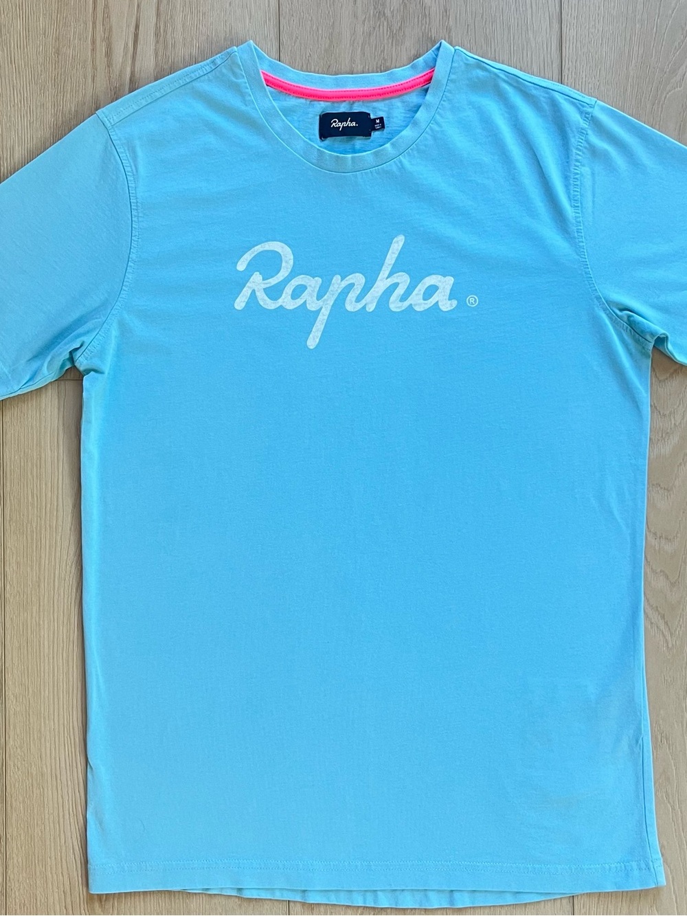 Rapha Graphic Logo T-Shirt Blue Short Sleeve Crew Neck Cotton Jersey Men's M
